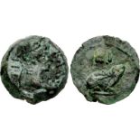 EGYPT, Alexandria. Claudius. AD 41-54. Æ Dichalkon (15mm, 2.57 g, 12h). Dated RY 10 (AD 49/50).