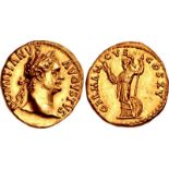 Domitian. AD 81-96. AV Aureus (18mm, 7.60 g, 6h). Rome mint. Struck AD 90-91. DOMITIANVS AVGVSTVS,