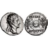 Augustus. 27 BC-AD 14. AR Denarius (19mm, 3.44 g, 6h). Spanish mint (Colonia Caesaraugusta?). Struck