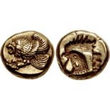 LESBOS, Mytilene. Circa 521-478 BC. EL Hekte – Sixth Stater (10.5mm, 2.57 g, 12h). Forepart of