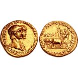 Nero, with Agrippina Junior. AD 54-68. AV Aureus (18mm, 7.54 g, 6h). Rome mint. Struck AD 55. NERO