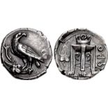 BRUTTIUM, Kroton. Circa 425-350 BC. AR Nomos (21mm, 8.01 g, 4h). Eagle with closed wings standing