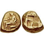 MYSIA, Kyzikos. Circa 450-330 BC. EL Stater (17mm, 15.88 g). Young Dionysos, diademed and wearing