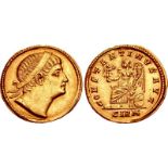 Constantine I. AD 307/310-337. AV Solidus (20mm, 4.41 g, 12h). Sirmium mint. Diademed head right /