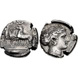 SICILY, Syracuse. Second Democracy. 466-405 BC. AR Tetradrachm (25.5mm, 17.39 g, 5h). Struck circa