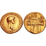 Claudius. AD 41-54. AV Aureus (19mm, 7.76 g, 5h). Lugdunum (Lyon) mint. Struck AD 46-47. TI CLAVD