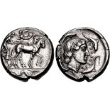 SICILY, Syracuse. Second Democracy. 466-405 BC. AR Tetradrachm (24mm, 17.33 g, 1h). Struck circa