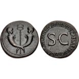 Tiberius & Germanicus Gemellus. AD 19-37/8 and 19-23/4, respectively. Æ Sestertius (34.5mm, 27.45 g,