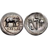 The Caesarians. Julius Caesar. April-August 49 BC. AR Denarius (18mm, 3.99 g, 11h). Military mint