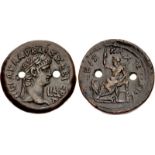 EGYPT, Alexandria. Nero. AD 54-68. Æ Drachm (38mm, 36.04 g, 12h). Dated RY 14 (AD 67/68). NEPΩ