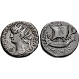 EGYPT, Alexandria. Nero. AD 54-68. BI Tetradrachm (24mm, 13.15 g, 12h). Dated RY 13 (AD 66/67). NEPΩ