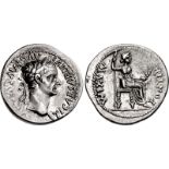 Tiberius. AD 14-37. AR Denarius (19.5mm, 3.79 g, 3h). “Tribute Penny” type. Lugdunum (Lyon) mint.