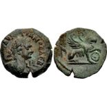 EGYPT, Alexandria. Domitian. AD 81-96. Æ Obol (18mm, 3.13 g, 12h). Dated RY 8 (AD 88/89). AVT ΚΑΙΣΑΡ