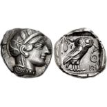 ATTICA, Athens. Circa 454-404 BC. AR Tetradrachm (25mm, 17.12 g, 10h). Head of Athena right, wearing