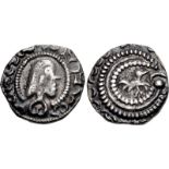 ANGLO-SAXON, Secondary Sceattas. Circa 720-735. AR Sceatt (11mm, 1.10 g, 9h). Series O, type 38a.