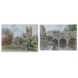 E.R. Sturgeon - Two signed limited edition prints - Bath Abbey and Pulteney Bridge, each signed in