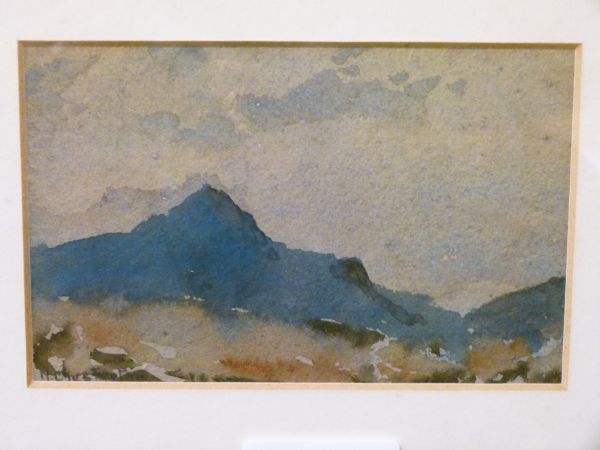 Maurice Chesterton - Watercolour - A mountainous landscape, signed, 8cm x 13cm, together with an - Image 2 of 4