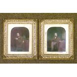 Various framed pictures including a pair of overpainted photographic studies of gentlemen, 21cm x