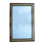 Modern figured walnut finish framed rectangular wall mirror Condition: