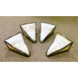 Set of four early 20th Century silvered metal framed mottled glass wall lights Condition: