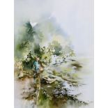 Marion Harbinson - Watercolour - Waiting At Collart Creek, near Kingsbridge, Devon, signed, 34cm x