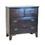 19th Century mahogany chest of two short and two long drawers on bracket feet Condition: