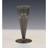 Liberty & Co English Pewter conical vase decorated with stylised flowers, base with number 821