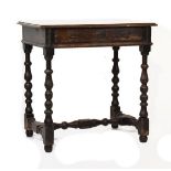 18th Century oak rectangular to side table fitted one drawer to the frieze and standing on