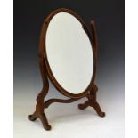 Georgian style mahogany and beech framed oval dressing table mirror Condition: