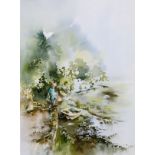 Marion Harbinson - Watercolour - Waiting At Collart Creek, Near Kingsbridge, Devon, signed, 34cm x