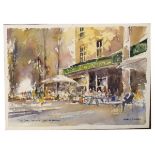 Anthony Avery - Watercolour - Les Deux Garcon's, Aix En Provence, signed and titled, 26cm x 36.