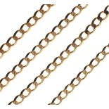 9ct gold neck chain together with a 9ct gold dress ring, size L½, combined gross weight 19.5g approx