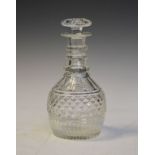 Georgian style cut glass baluster shaped three ring decanter and stopper Condition: