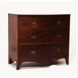 19th Century mahogany bowfront chest of four long drawers on bracket feet Condition: