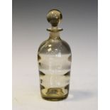 Scandinavian smoked studio glass baluster shaped decanter and stopper Condition: