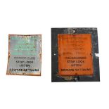 Railway Interest - Two vintage Ffestiniog Railway metal signs, 30.5cm x 25cm, together with a