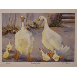 Three signed limited edition prints - Chickens and Ducks, each signed in pencil, the largest 31cm