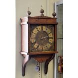 Mid 18th Century longcase clock movement and brass dial by Francis Pile of Honiton, the 27cm