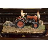 Modern resin figure group - Farmers with tractor Condition: