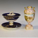 Coalport porcelain ovoid jar, central band having continuous painted decoration
