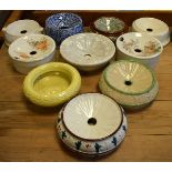 Collection of ten mainly early 20th Century ceramic spittoons Condition: