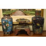 Two Japanese cloisonné vases, each Meiji period Condition: