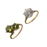 Two 9ct gold dress rings, 7.6g approx gross Condition: