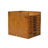 Beech tray top collectors/tool chest fitted seven drawers Condition: