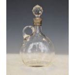Edward VII glass decanter, the silver collar hallmarked for Birmingham 1907 Condition: