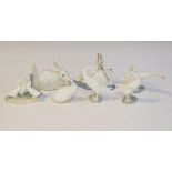 Six various Lladro duck figures and a similar rabbit Condition: