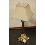 Silver plated Corinthian column table lamp Condition: