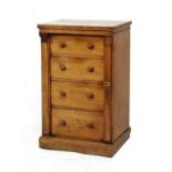Victorian mahogany wellington chest, fitted four short drawers and standing on a plinth base