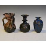 Three various Elton Ware vases, each having typical stylised foliate decoration in relief, 14cm -