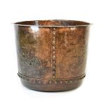 Large riveted copper log bin Condition: